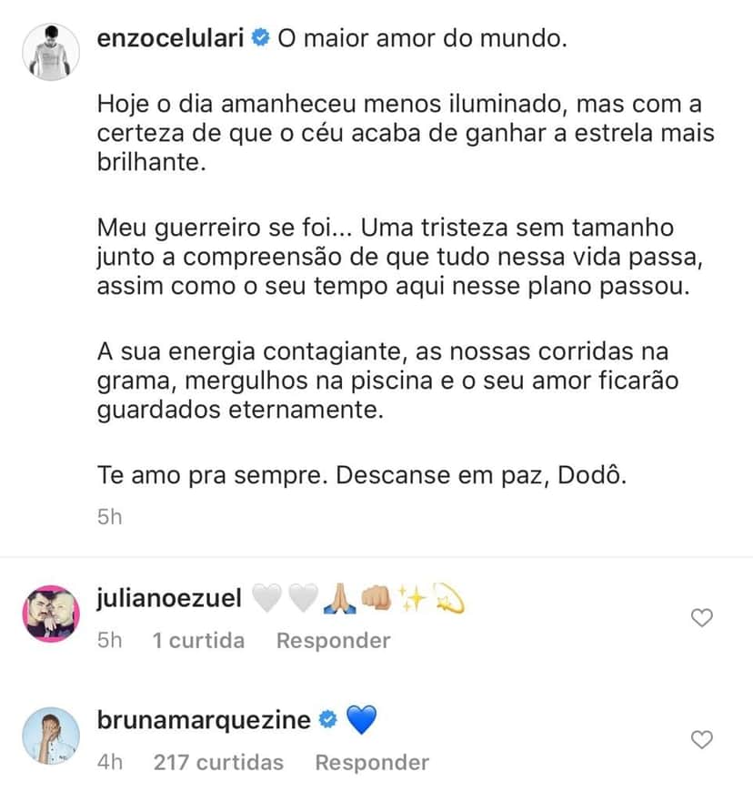 Bruna Marquezine deixou uma mensagem de conforto para o bonitão (Foto: Reprodução/ Instagram) Bruna Marquezine deixou uma mensagem de conforto para o bonitão (Foto: Reprodução/ Instagram)