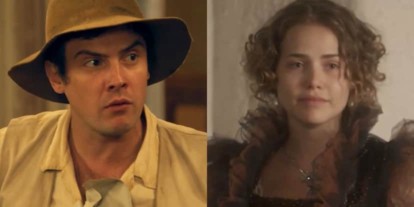 Sergio Guizé (Candinho) em Eta Mundo Bom e Letícia Colin (Leopoldina) em Novo Mundo; reprises crescem na audiência (Foto: Reprodução/Globo) Sergio Guizé (Candinho) em Eta Mundo Bom e Letícia Colin (Leopoldina) em Novo Mundo; reprises crescem na audiência (Foto: Reprodução/Globo)