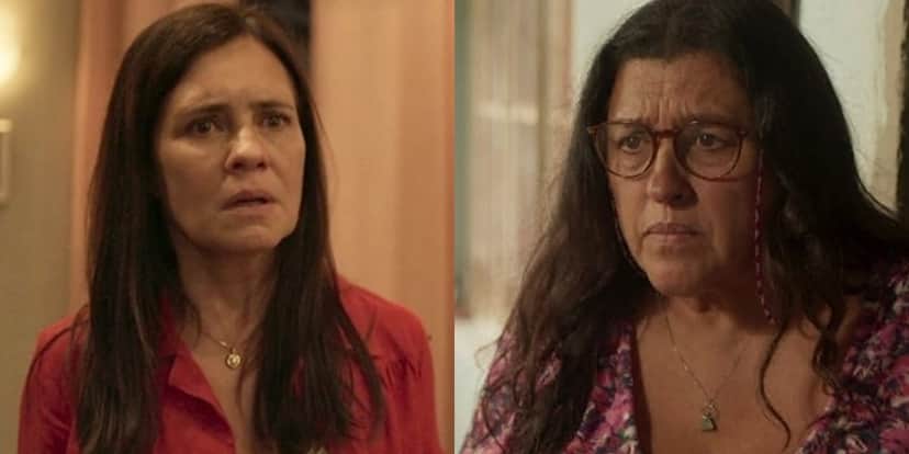 Adriana Esteves (Thelma) e Regina Casé (Lurdes) em Amor de Mãe; novela das nove teve capítulos cortados (Foto: Reprodução/Globo) Adriana Esteves (Thelma) e Regina Casé (Lurdes) em Amor de Mãe; novela das nove teve capítulos cortados (Foto: Reprodução/Globo)