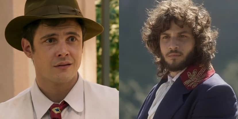 Sergio Guizé (Candinho) em Eta Mundo Bom e Chay Suede (Joaquim) em Novo Mundo; erro da Globo provoca queda de audiência (Foto: Reprodução/Globo) Sergio Guizé (Candinho) em Eta Mundo Bom e Chay Suede (Joaquim) em Novo Mundo; erro da Globo provoca queda de audiência (Foto: Reprodução/Globo)