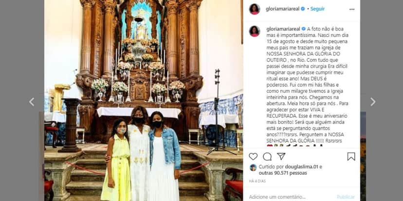 Glória Maria comemorou aniversário com as filhas (Foto: Reprodução/Instagram) Glória Maria comemorou aniversário com as filhas (Foto: Reprodução/Instagram)