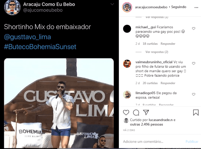 Cantor chama a atenção com short apertado (Foto: Reprodução) Cantor chama a atenção com short apertado (Foto: Reprodução)