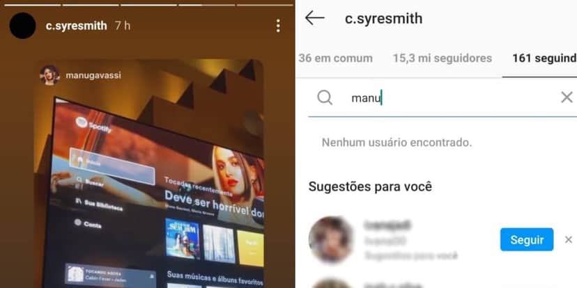 Jaden Smith repostando storie de Manu Gavassi (Foto: Reprodução) Jaden Smith repostando storie de Manu Gavassi (Foto: Reprodução)