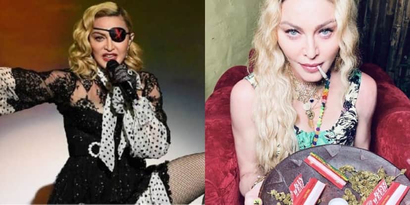 Madonna celebra 62 anos de idade fumando maconha (Foto: Reprodução) Madonna celebra 62 anos de idade fumando maconha (Foto: Reprodução)