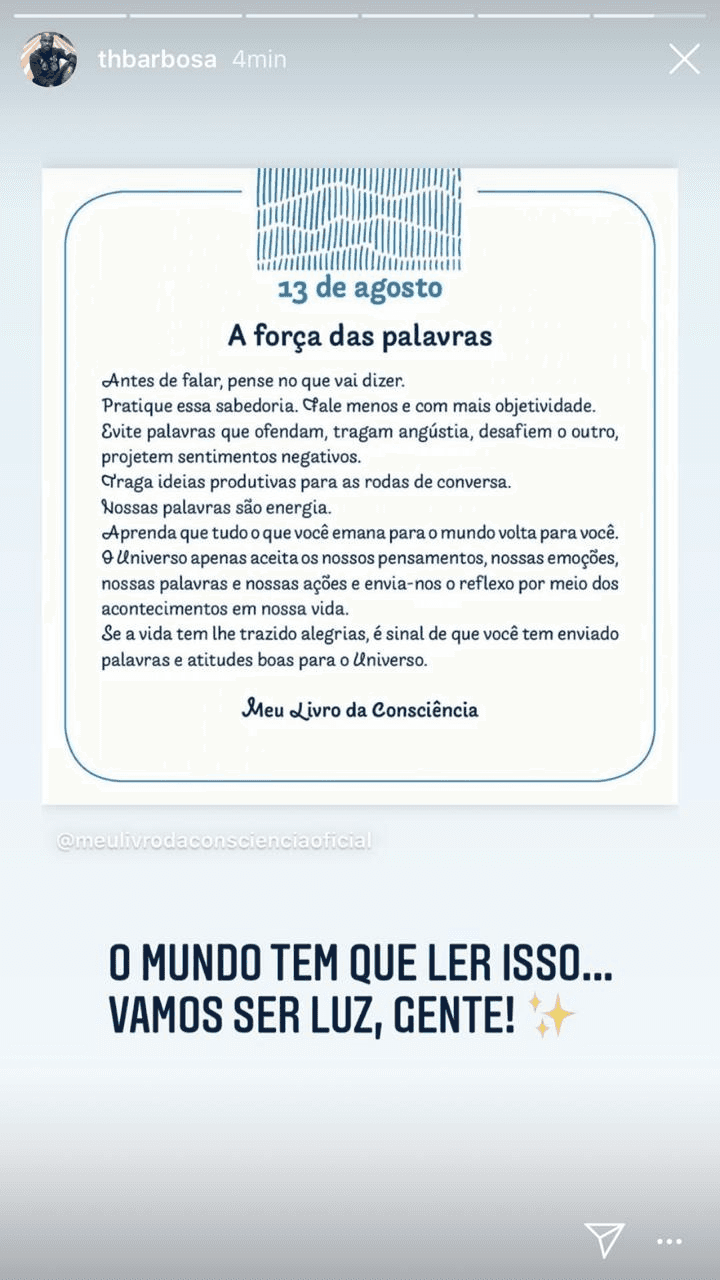 Thiaguinho em seus stories (Foto: reprodução/Instagram) Thiaguinho em seus stories (Foto: reprodução/Instagram)