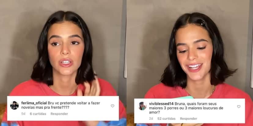 Bruna Marquezine responde perguntas para o canal de Giovanna Ewbank (Foto: Reprodução/YouTuber) Bruna Marquezine responde perguntas para o canal de Giovanna Ewbank (Foto: Reprodução/YouTuber)