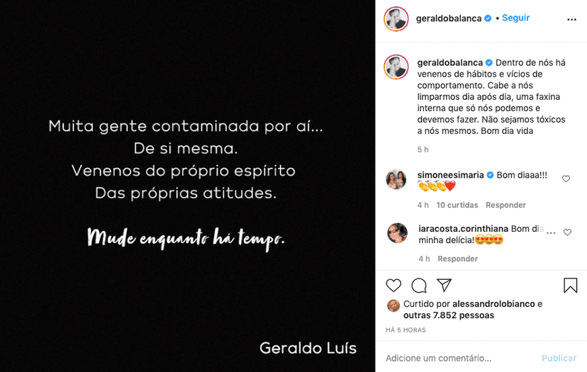 Apresentador posta textão e recebe cantada (Foto: Reprodução) Apresentador posta textão e recebe cantada (Foto: Reprodução)