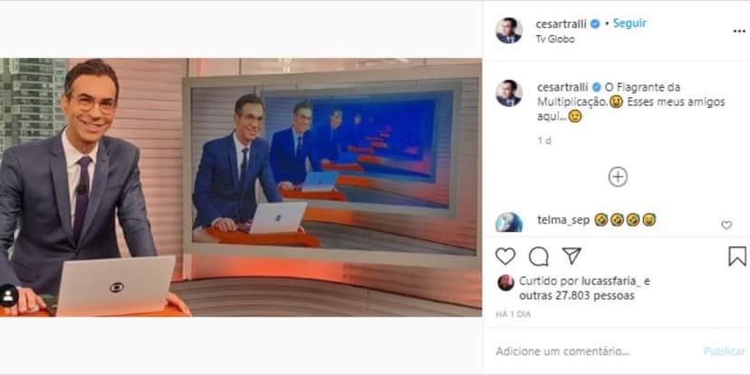 César Tralli compartilhou clique com seguidores (Foto: Reprodução/Instagram) César Tralli compartilhou clique com seguidores (Foto: Reprodução/Instagram)