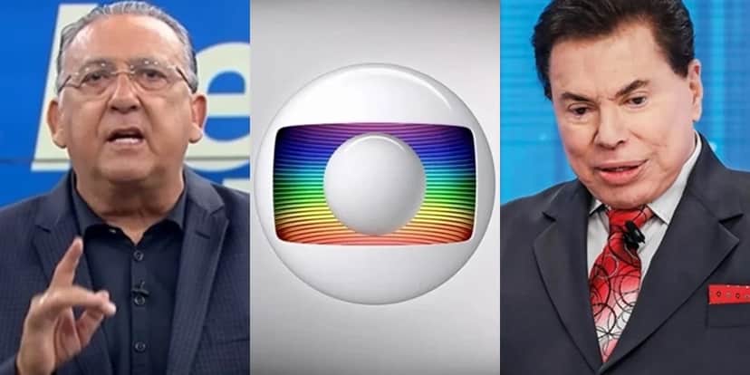 Galvão Bueno, principal nome do esporte da Globo, e Silvio Santos, que comprou os direitos de transmissão da Libertadores para o SBT (Foto: Reprodução/Globo/Divulgação/SBT) Galvão Bueno, principal nome do esporte da Globo, e Silvio Santos, que comprou os direitos de transmissão da Libertadores para o SBT (Foto: Reprodução/Globo/Divulgação/SBT)