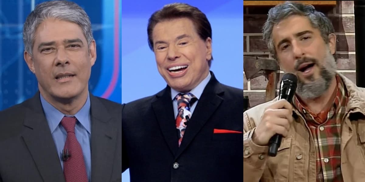 William Bonner no Jornal Nacional, Silvio Santos no SBT e Marcos Mion em A Fazenda 12; Globo mexeu na programação para guerra no ibope (Foto: Reprodução/Globo/Record e Lourival Ribeiro/SBT) William Bonner no Jornal Nacional, Silvio Santos no SBT e Marcos Mion em A Fazenda 12; Globo mexeu na programação para guerra no ibope (Foto: Reprodução/Globo/Record e Lourival Ribeiro/SBT)