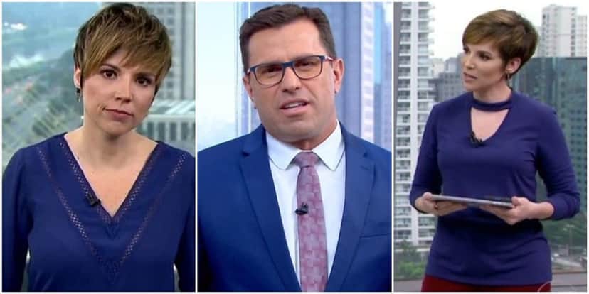Gloria Vanique e Rodrigo Bocardi apresentam jornal na Globo (Reprodução) Gloria Vanique e Rodrigo Bocardi apresentam jornal na Globo (Reprodução)