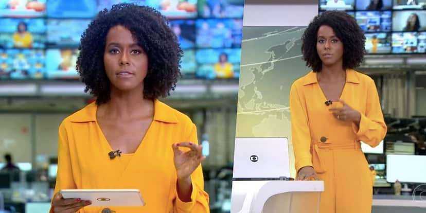 Maju Coutinho apresenta o 'Jornal Hoje' (Foto: reprodução/Globo) Maju Coutinho apresenta o 'Jornal Hoje' (Foto: reprodução/Globo)