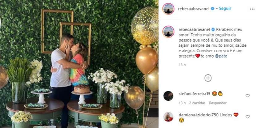 Rebeca Abravanel comemorou os 31 anos de vida de Pato (Foto: Reprodução/Instagram) Rebeca Abravanel comemorou os 31 anos de vida de Pato (Foto: Reprodução/Instagram)