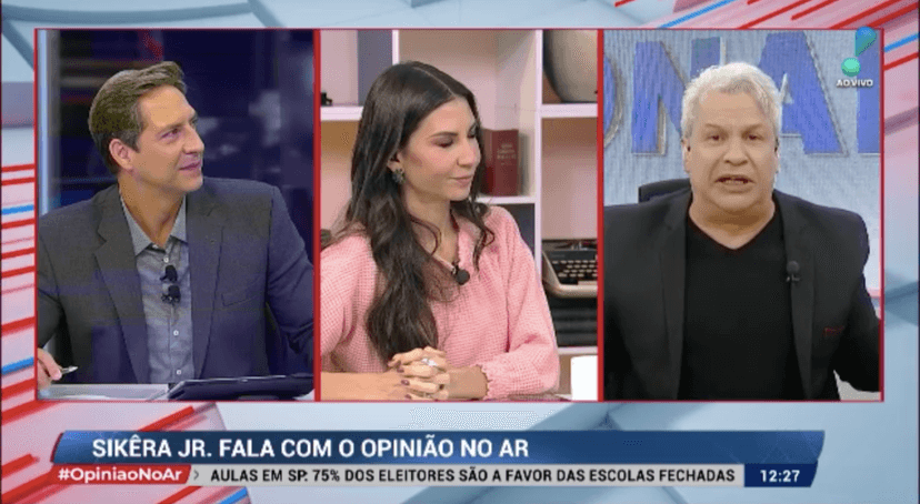 Lacombe, Amanda Klein e Sikêra Jr. (Foto reprodução) Lacombe, Amanda Klein e Sikêra Jr. (Foto reprodução)
