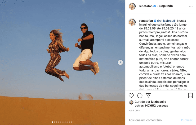 Renata Fan se declarou para o namorado (Foto: reprodução) Renata Fan se declarou para o namorado (Foto: reprodução)