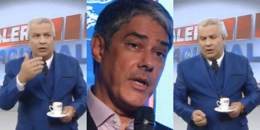 Sikêra Jr foi parar na boca de William Bonner (Foto: Reprodução/RedeTV!/TV Globo) Sikêra Jr foi parar na boca de William Bonner (Foto: Reprodução/RedeTV!/TV Globo)