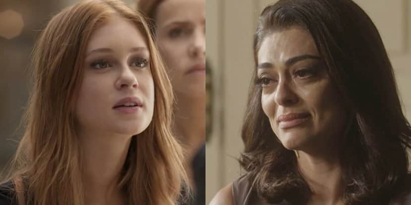 Eliza (Marina Ruy Barbosa) verá Carolina (Juliana Paes) implorar perdão em Totalmente Demais (Foto: Reprodução/Globo) Eliza (Marina Ruy Barbosa) verá Carolina (Juliana Paes) implorar perdão em Totalmente Demais (Foto: Reprodução/Globo)