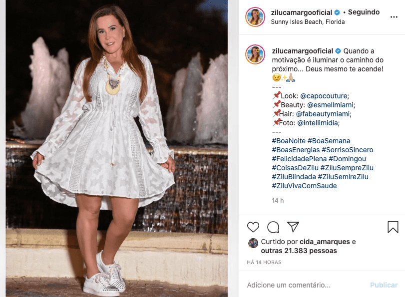 Zilu Godói, aos 62 anos (Foto: reprodução/Instagram) Zilu Godói, aos 62 anos (Foto: reprodução/Instagram)