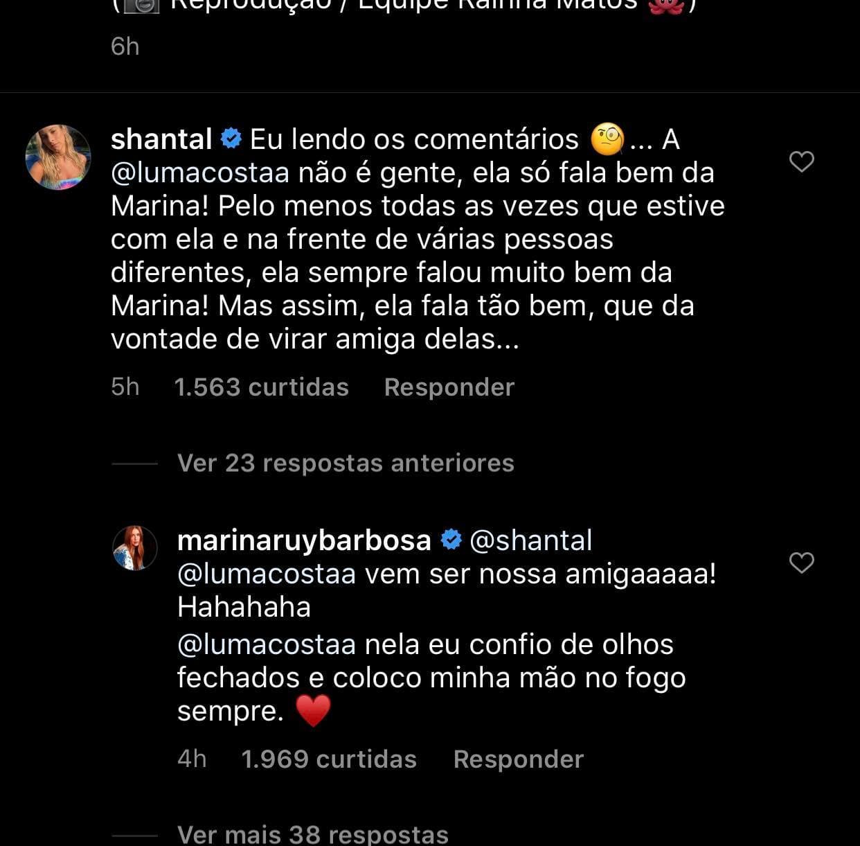Marina Ruy Barbosa diz que colocaria mão no fogo por amiga (Foto: Reprodução) Marina Ruy Barbosa diz que colocaria mão no fogo por amiga (Foto: Reprodução)