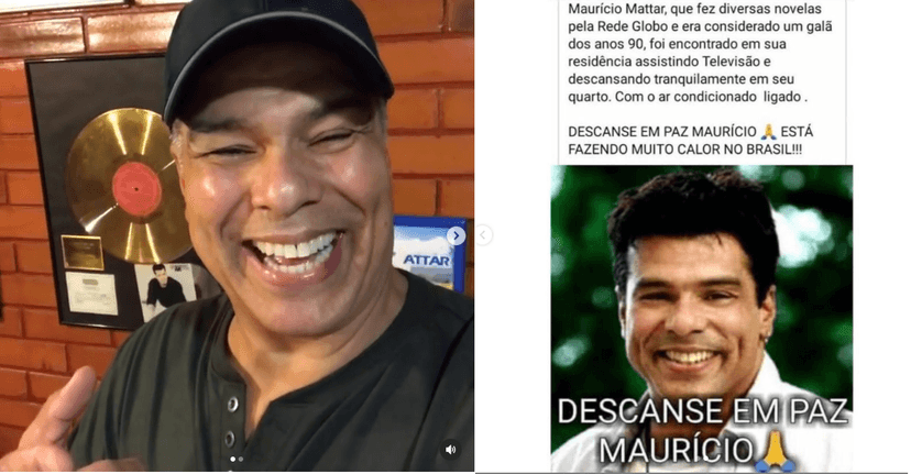 Maurício riu com brincadeira com sua morte (Foto: Reprodução) Maurício riu com brincadeira com sua morte (Foto: Reprodução)