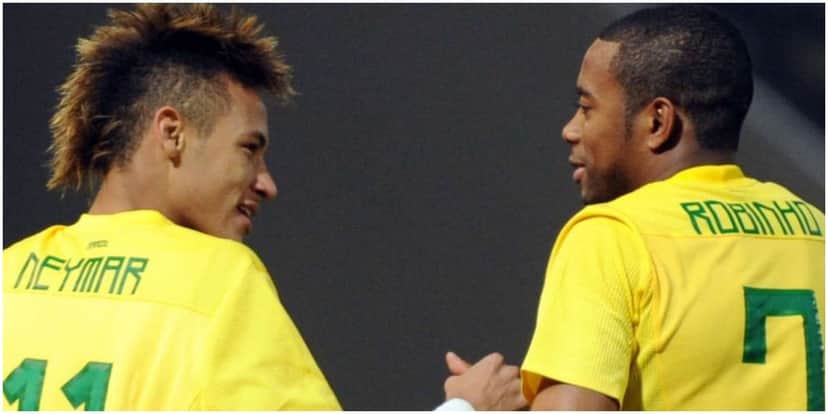 Neymar surpreendeu ao comemorar volta de Robinho - Foto: Reprodução Neymar surpreendeu ao comemorar volta de Robinho - Foto: Reprodução