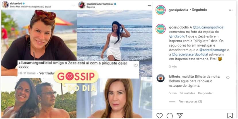 Zilu xinga Graciele nas redes sociais e público massacra empresária (Foto: Reprodução) Zilu xinga Graciele nas redes sociais e público massacra empresária (Foto: Reprodução)