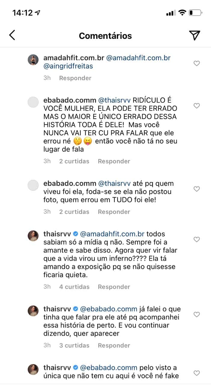Esposa de Ferrugem protagoniza discussão em rede social Esposa de Ferrugem protagoniza discussão em rede social