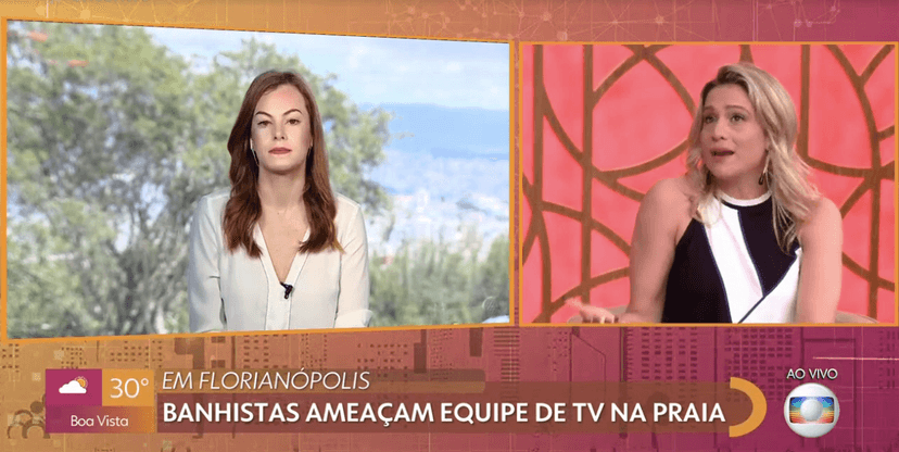 Banhista ameaça jornalista (Reprodução) Banhista ameaça jornalista (Reprodução)