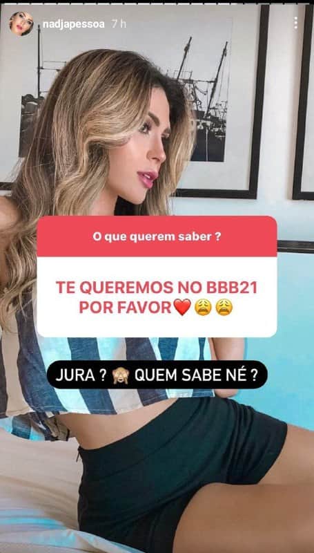 Ela ainda falou de participação no BBB21 Ela ainda falou de participação no BBB21