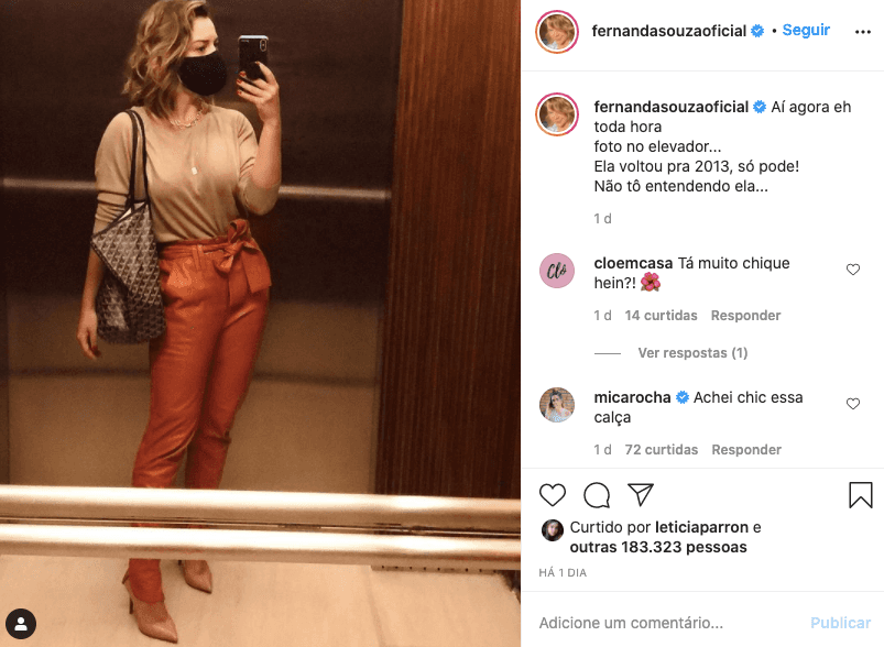 Fernanda Souza nas redes sociais (Reprodução) Fernanda Souza nas redes sociais (Reprodução)