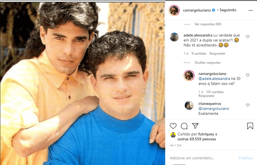 Luciano Camargo se pronuncia sobe fim da dupla com Zezé (Foto: Instagram) Luciano Camargo se pronuncia sobe fim da dupla com Zezé (Foto: Instagram)