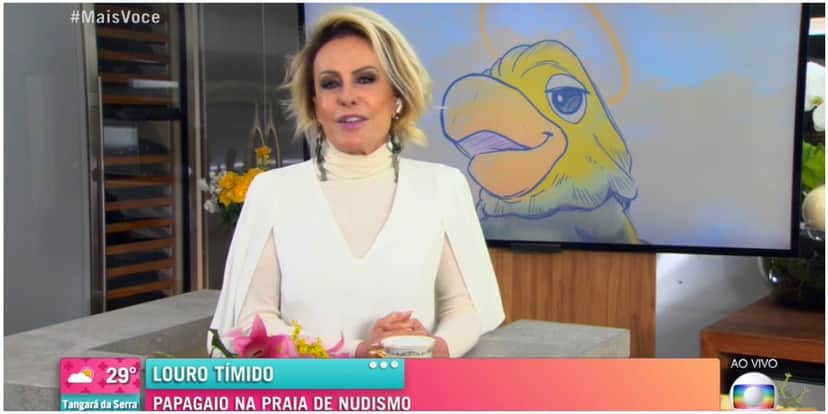Ana Maria Braga recordou viagem a praia do nudismo junto de Louro José (Foto: Reprodução) Ana Maria Braga recordou viagem a praia do nudismo junto de Louro José (Foto: Reprodução)
