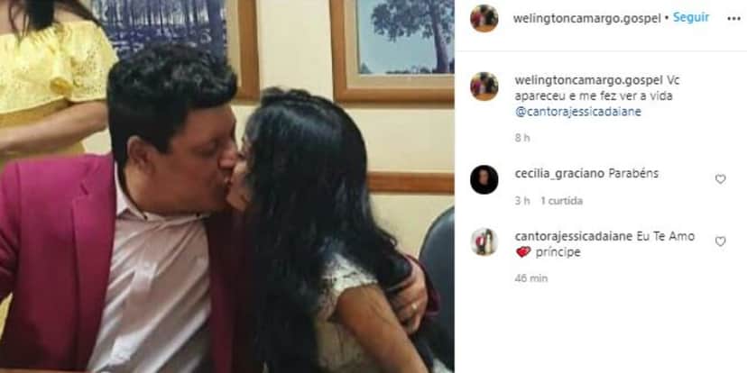 Welington Camargo se derreteu pela namorada após derrota (Foto: Reprodução/Instagram) Welington Camargo se derreteu pela namorada após derrota (Foto: Reprodução/Instagram)