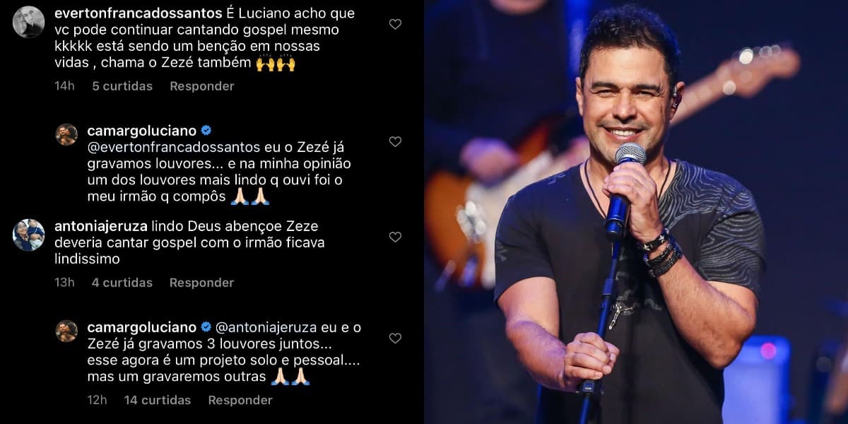 Resposta de Luciano sobre Zezé (Foto: Reprodução/Instagram) Resposta de Luciano sobre Zezé (Foto: Reprodução/Instagram)