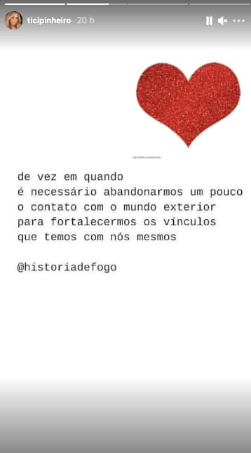 Ticiane Pinheiro desabafa sobre relação (Reprodução) Ticiane Pinheiro desabafa sobre relação (Reprodução)
