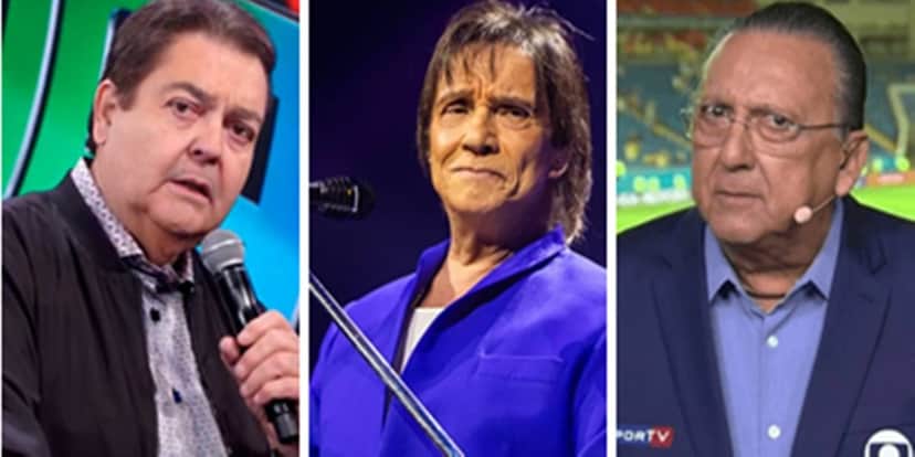 Faustão, Roberto Carlos e Galvão Bueno podem não renovar com a Globo em 2022 (Foto: Montagem/TV Foco) Faustão, Roberto Carlos e Galvão Bueno podem não renovar com a Globo em 2022 (Foto: Montagem/TV Foco)