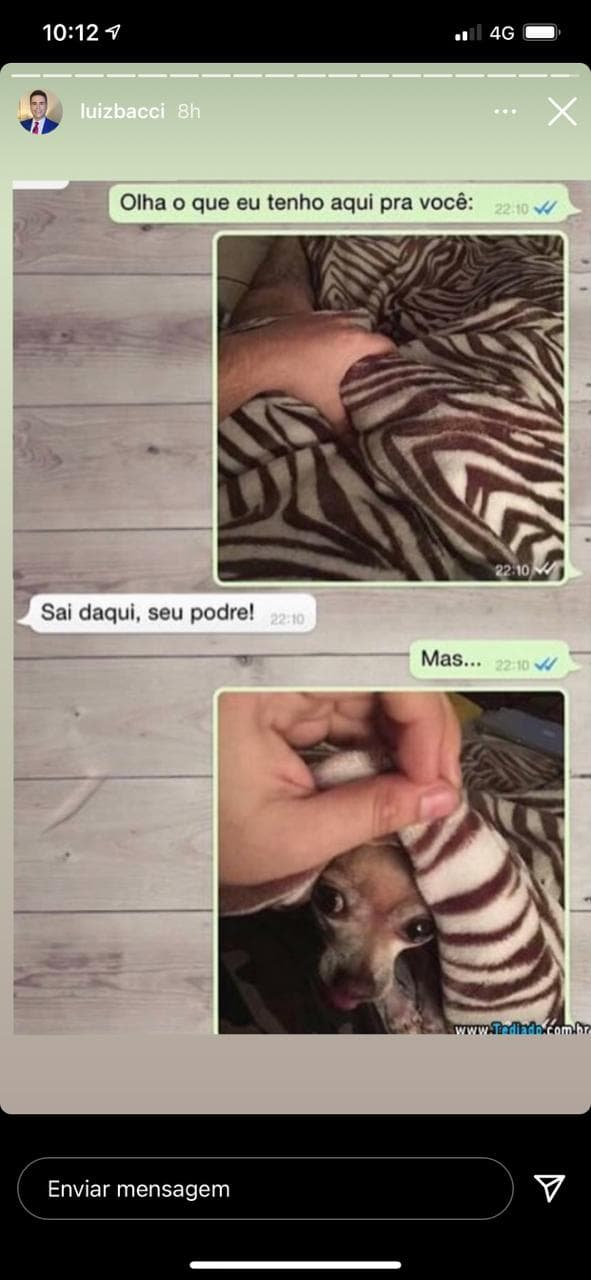 Luiz Bacci tem conversa íntima exposta (Reprodução: Instagram) Luiz Bacci tem conversa íntima exposta (Reprodução: Instagram)