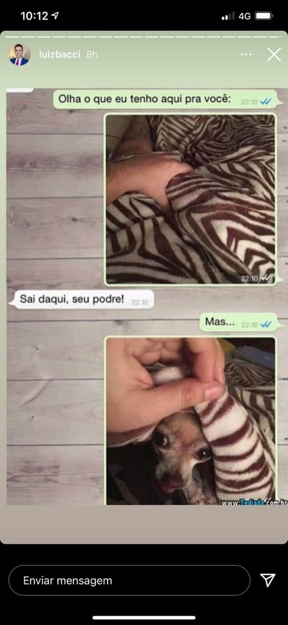 Luiz Bacci tem conversa íntima exposta (Reprodução: Instagram) Luiz Bacci tem conversa íntima exposta (Reprodução: Instagram)
