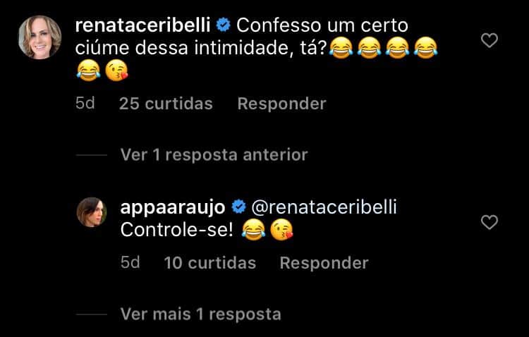 Renata Ceribelli 'ameaçou' Ana Paula Araújo (Foto: Reprodução/Instagram) Renata Ceribelli 'ameaçou' Ana Paula Araújo (Foto: Reprodução/Instagram)