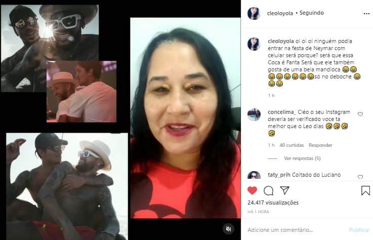 Cleo Loyola alfinetou Neymar (Foto: Reprodução/Instagram) Cleo Loyola alfinetou Neymar (Foto: Reprodução/Instagram)