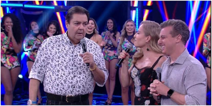 O apresentador Faustão ao lado de Luciano Huck e Angélica - Foto: Reprodução O apresentador Faustão ao lado de Luciano Huck e Angélica - Foto: Reprodução