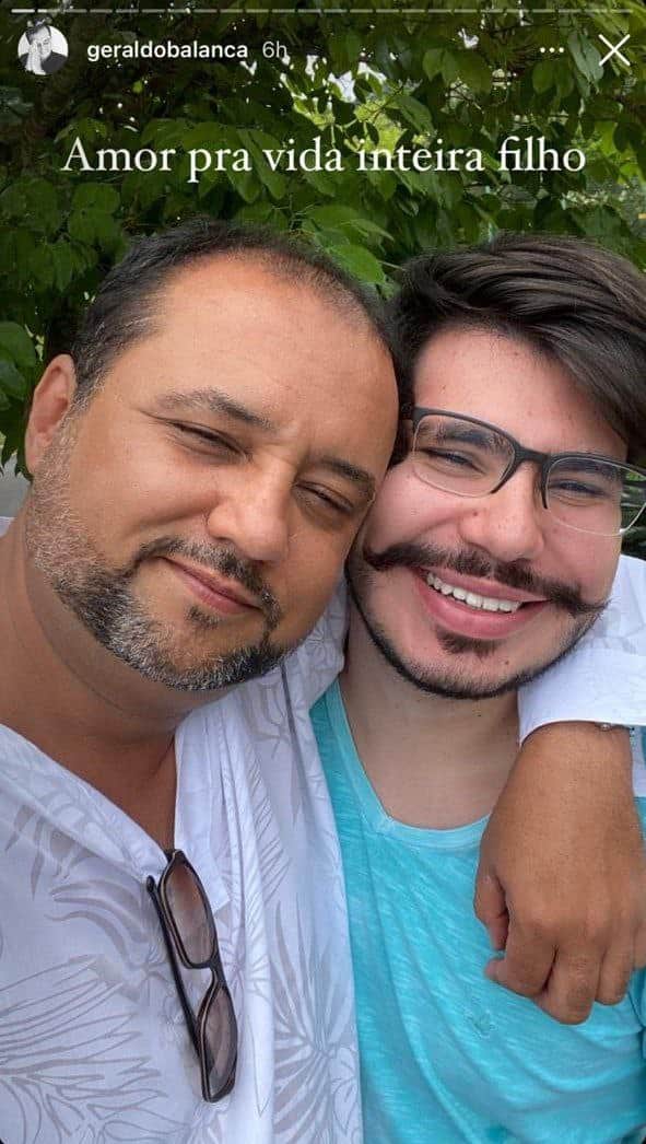 Geraldo Luís surgiu agarrado com seu filho (Foto: Reprodução/ Instagram) Geraldo Luís surgiu agarrado com seu filho (Foto: Reprodução/ Instagram)