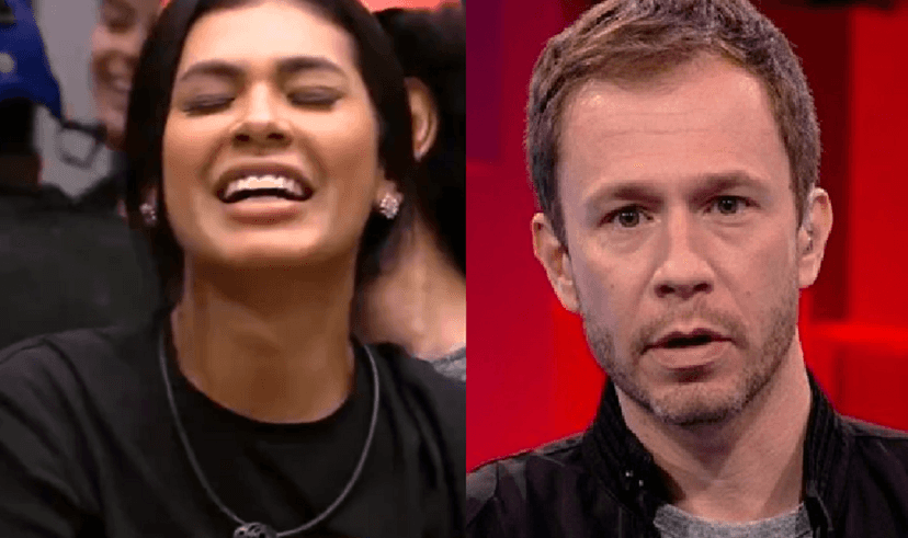 Pocah se atrasou no BBB21 e Tiago Leifert fez questão de falar (Foto: Reprodução) Pocah se atrasou no BBB21 e Tiago Leifert fez questão de falar (Foto: Reprodução)