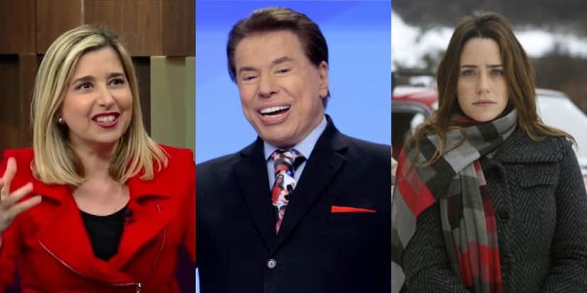 Mylena Ciribelli, do "Esporte Fantástico", Silvio Santos e Fernanda Vasconcellos em "A Vida da Gente" (Foto: Reprodução/Record/SBT/TV Globo) Mylena Ciribelli, do "Esporte Fantástico", Silvio Santos e Fernanda Vasconcellos em "A Vida da Gente" (Foto: Reprodução/Record/SBT/TV Globo)