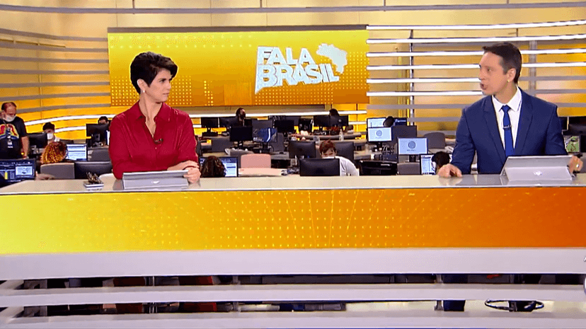 Mariana Godoy e Sérgio Aguiar passaram vergonha com audiência do Fala Brasil (Foto: Reprodução) Mariana Godoy e Sérgio Aguiar passaram vergonha com audiência do Fala Brasil (Foto: Reprodução)