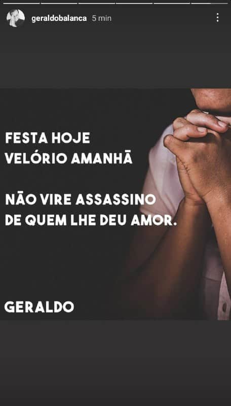 Geraldo Luís fez apelo em público após ficar entre a vida e a morte Geraldo Luís fez apelo em público após ficar entre a vida e a morte