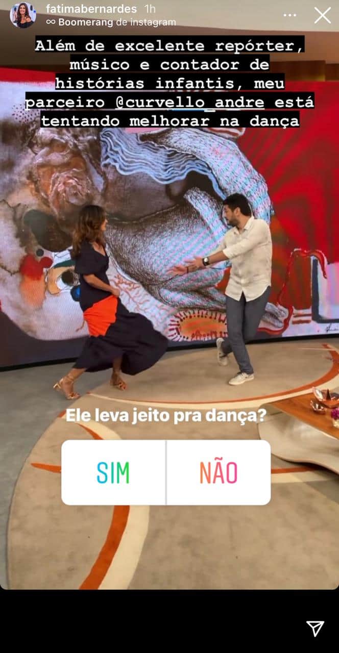 Fátima Bernardes via Instagram stories (Foto: Reprodução) Fátima Bernardes via Instagram stories (Foto: Reprodução)