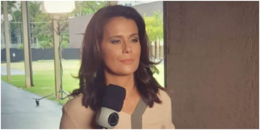 Adriana Araújo apareceu em telejornal da Band (Foto: Reprodução) Adriana Araújo apareceu em telejornal da Band (Foto: Reprodução)
