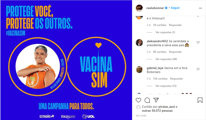 William Bonner voltou as redes sociais e público brincou com ele sendo candidato a presidência (Foto: Reprodução) William Bonner voltou as redes sociais e público brincou com ele sendo candidato a presidência (Foto: Reprodução)