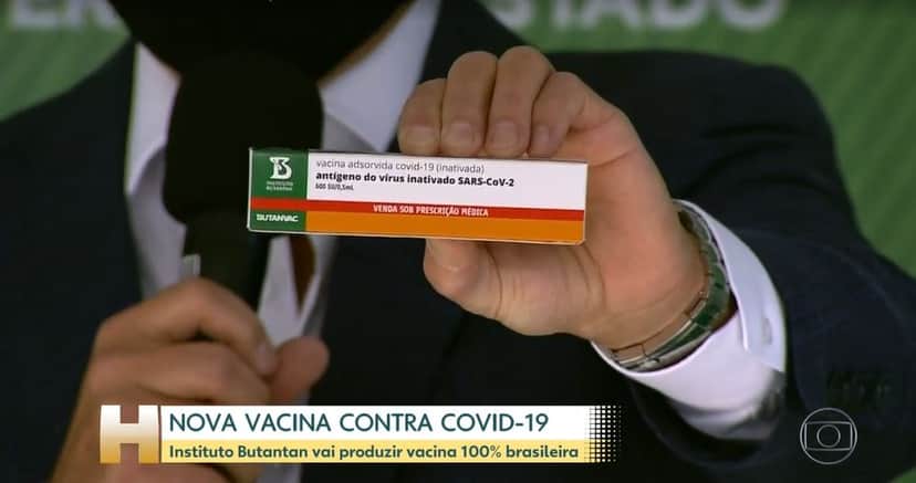 "Jornal Hoje" divulgou dados da Butanvac (Foto: Reprodução/TV Globo) "Jornal Hoje" divulgou dados da Butanvac (Foto: Reprodução/TV Globo)